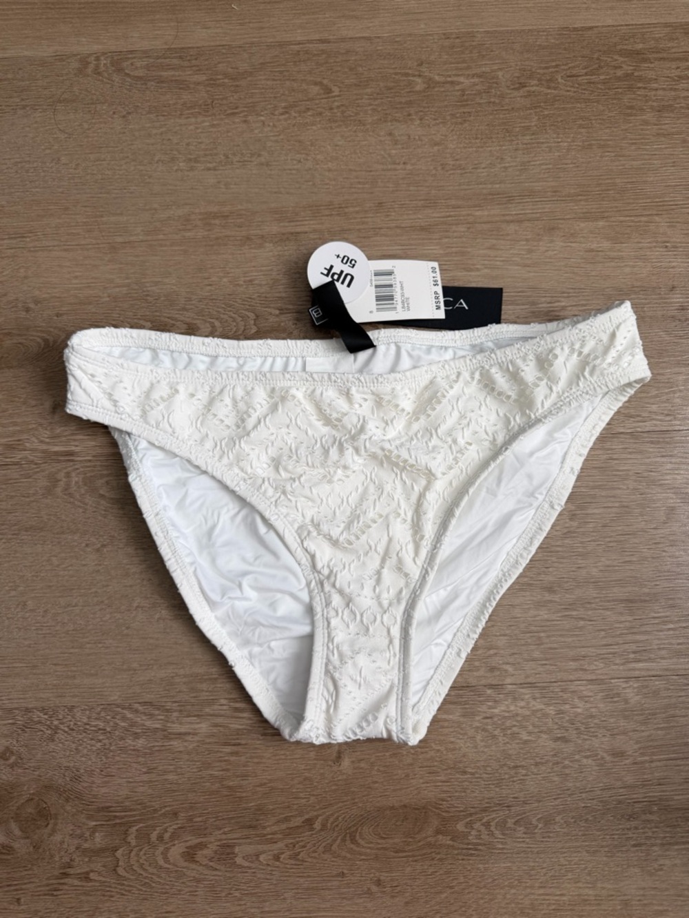La Blanca White Lace Bikini Bottom size 8